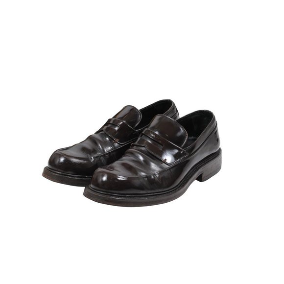 Prada Mens Vintage Penny Loafers US7 UK6 Brown Leather Slip On Round Bulb Toe main image 5